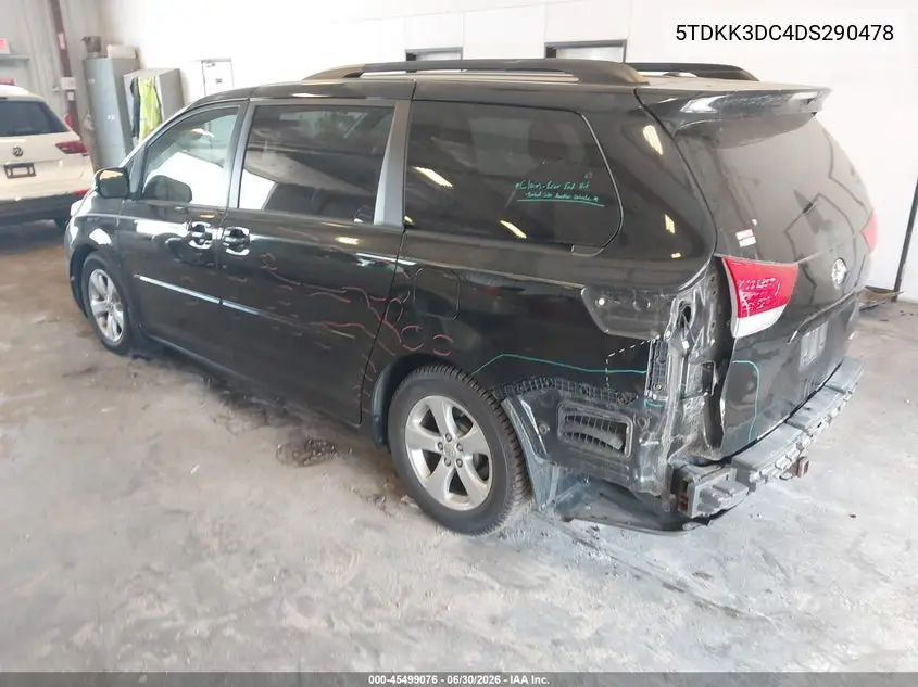 2013 Toyota Sienna Le V6 8 Passenger VIN: 5TDKK3DC4DS290478 Lot: 45499076