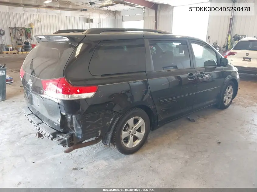 2013 Toyota Sienna Le V6 8 Passenger VIN: 5TDKK3DC4DS290478 Lot: 45499076