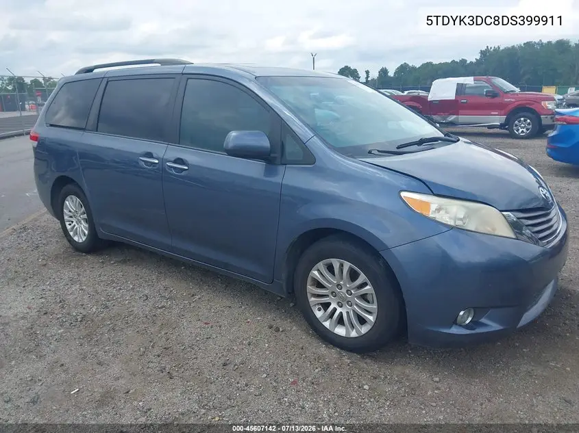 2013 Toyota Sienna Xle V6 8 Passenger VIN: 5TDYK3DC8DS399911 Lot: 45607142