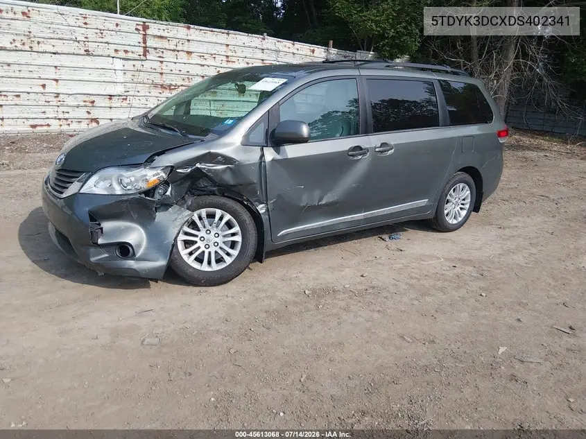 2013 Toyota Sienna Xle V6 8 Passenger VIN: 5TDYK3DCXDS402341 Lot: 45613068