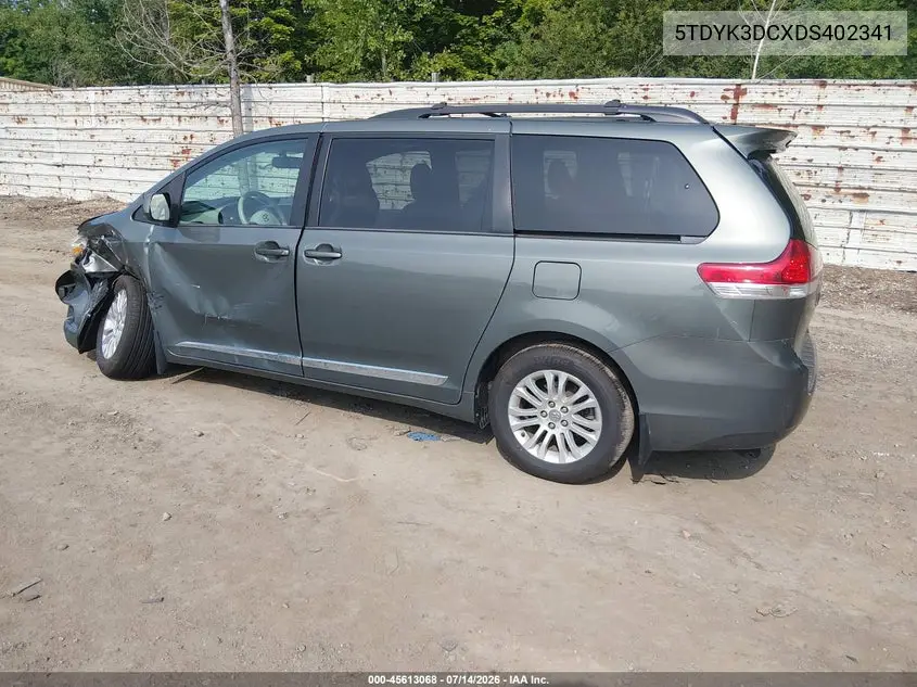 2013 Toyota Sienna Xle V6 8 Passenger VIN: 5TDYK3DCXDS402341 Lot: 45613068