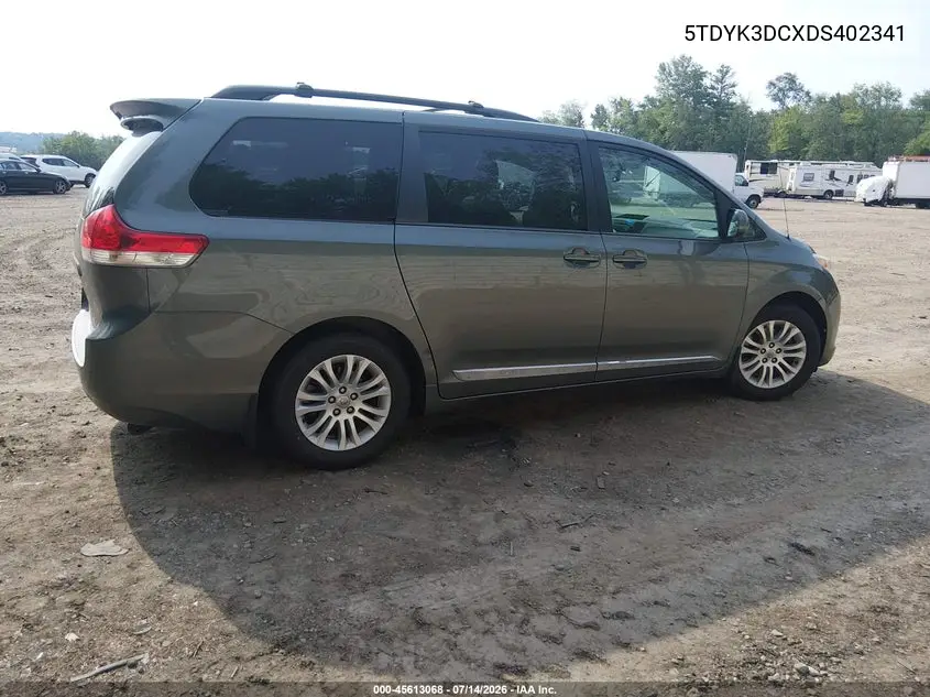 2013 Toyota Sienna Xle V6 8 Passenger VIN: 5TDYK3DCXDS402341 Lot: 45613068