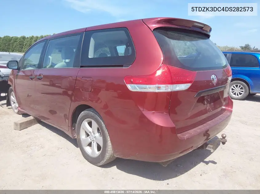 2013 Toyota Sienna L V6 7 Passenger VIN: 5TDZK3DC4DS282573 Lot: 45613436
