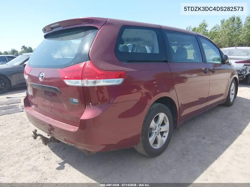 2013 Toyota Sienna L V6 7 Passenger VIN: 5TDZK3DC4DS282573 Lot: 45613436