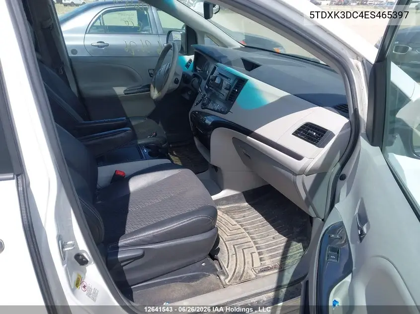 2014 Toyota Sienna Se 8 Passenger VIN: 5TDXK3DC4ES465397 Lot: 12641543