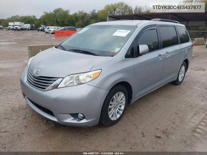 5TDYK3DC4ES437877 2014 Toyota Sienna Xle V6 8 Passenger