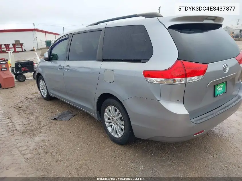 5TDYK3DC4ES437877 2014 Toyota Sienna Xle V6 8 Passenger