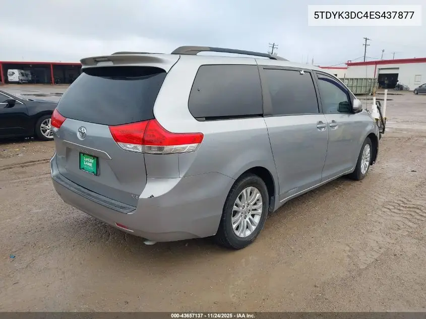 5TDYK3DC4ES437877 2014 Toyota Sienna Xle V6 8 Passenger