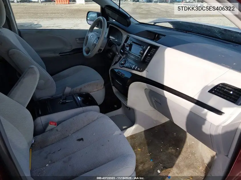 5TDKK3DC5ES406322 2014 Toyota Sienna Le V6 8 Passenger
