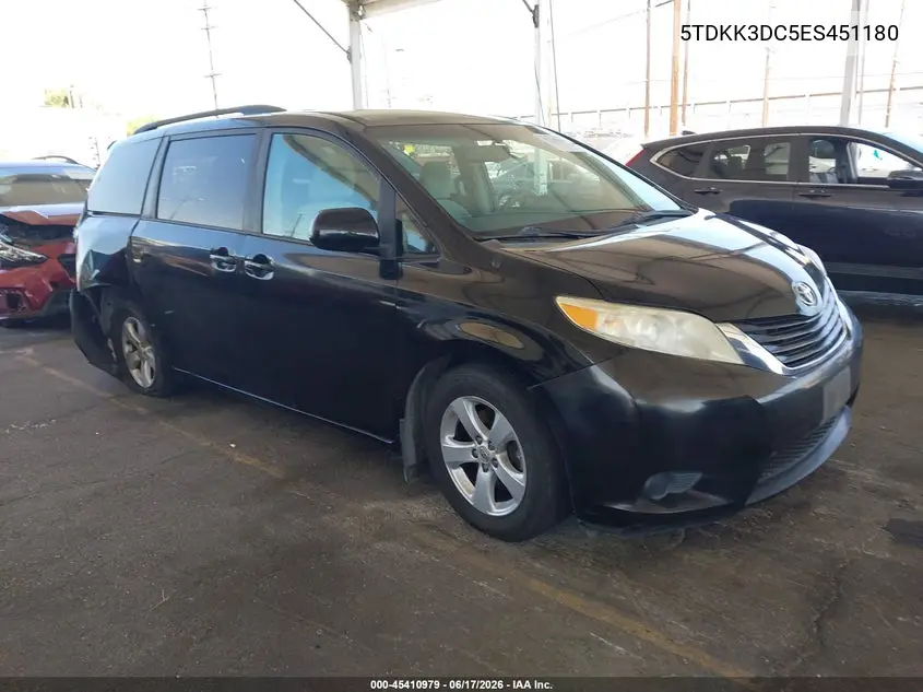 2014 Toyota Sienna Le V6 8 Passenger VIN: 5TDKK3DC5ES451180 Lot: 45410979