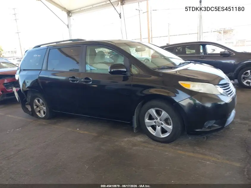 2014 Toyota Sienna Le V6 8 Passenger VIN: 5TDKK3DC5ES451180 Lot: 45410979