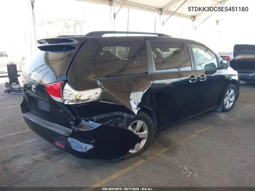 2014 Toyota Sienna Le V6 8 Passenger VIN: 5TDKK3DC5ES451180 Lot: 45410979