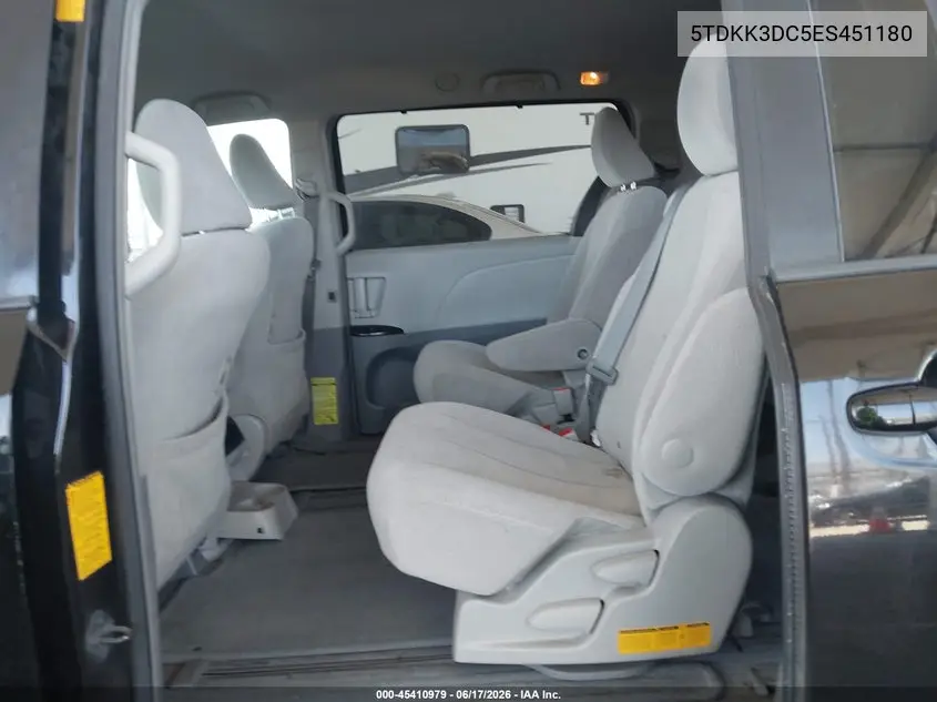 2014 Toyota Sienna Le V6 8 Passenger VIN: 5TDKK3DC5ES451180 Lot: 45410979