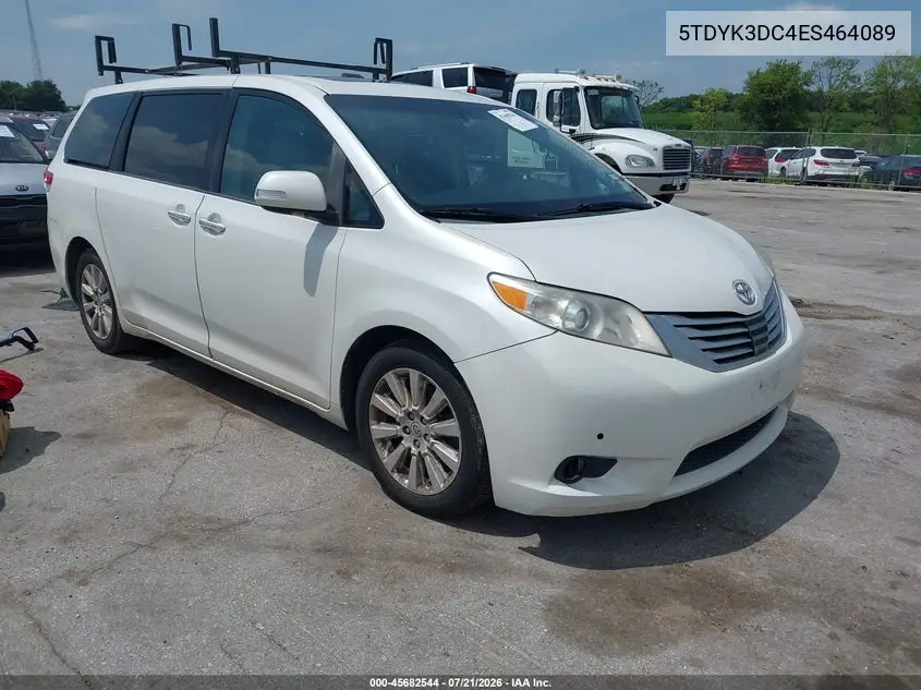 2014 Toyota Sienna Limited V6 7 Passenger VIN: 5TDYK3DC4ES464089 Lot: 45682544