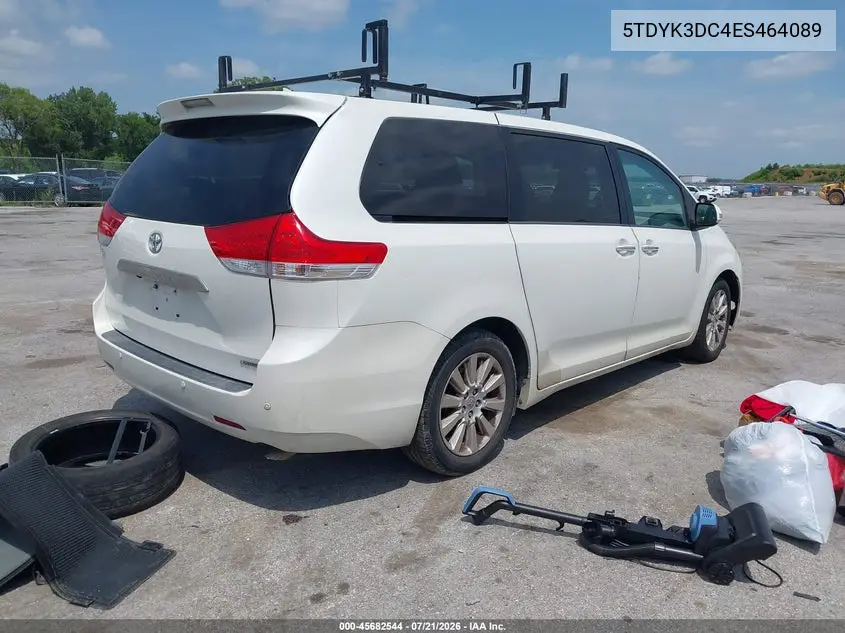 2014 Toyota Sienna Limited V6 7 Passenger VIN: 5TDYK3DC4ES464089 Lot: 45682544