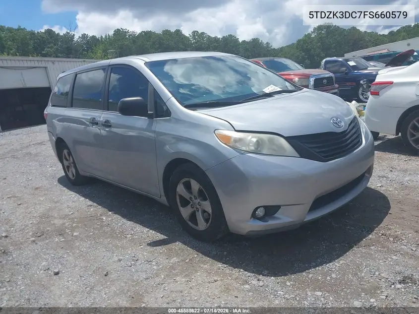 2015 Toyota Sienna L 7 Passenger VIN: 5TDZK3DC7FS660579 Lot: 45585622
