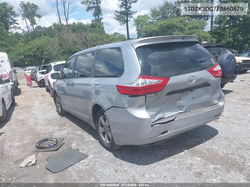 2015 Toyota Sienna L 7 Passenger VIN: 5TDZK3DC7FS660579 Lot: 45585622