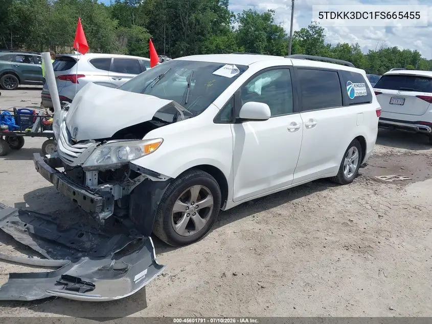 5TDKK3DC1FS665455 2015 Toyota Sienna Le 8 Passenger