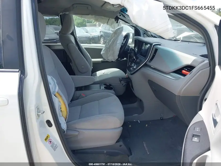 5TDKK3DC1FS665455 2015 Toyota Sienna Le 8 Passenger