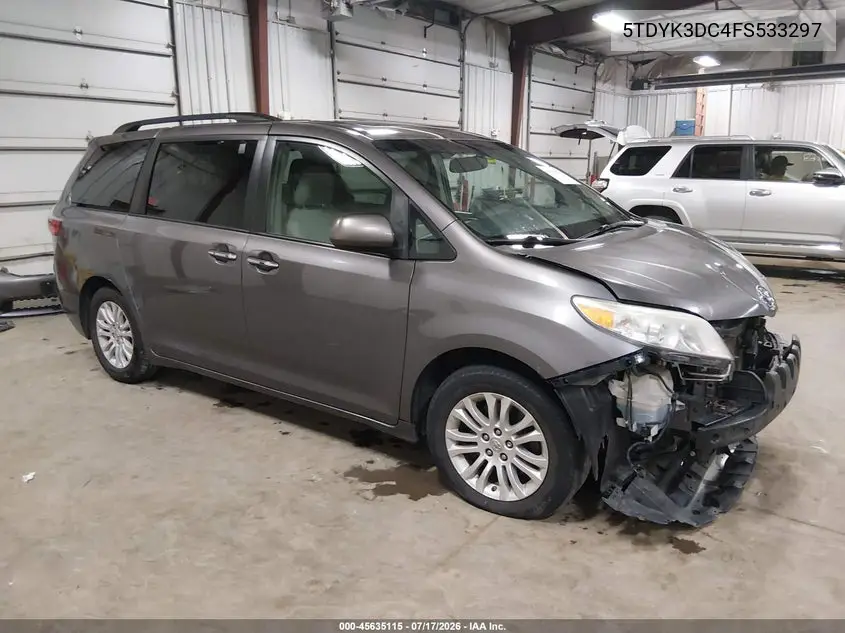 2015 Toyota Sienna Xle Premium 8 Passenger VIN: 5TDYK3DC4FS533297 Lot: 45635115