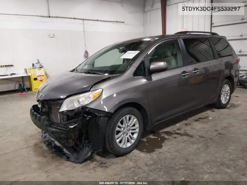 2015 Toyota Sienna Xle Premium 8 Passenger VIN: 5TDYK3DC4FS533297 Lot: 45635115