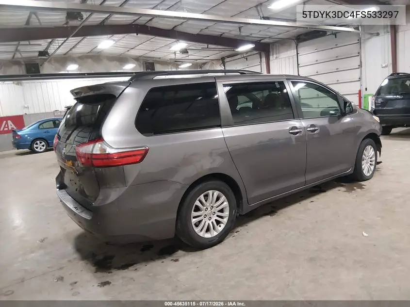 2015 Toyota Sienna Xle Premium 8 Passenger VIN: 5TDYK3DC4FS533297 Lot: 45635115