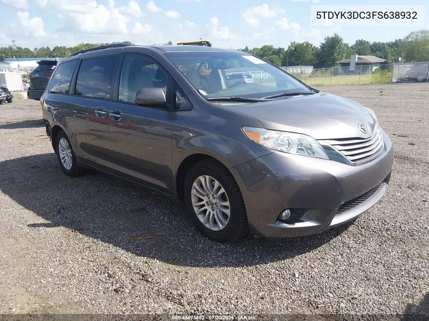 2015 Toyota Sienna Xle Premium 8 Passenger VIN: 5TDYK3DC3FS638932 Lot: 45675682