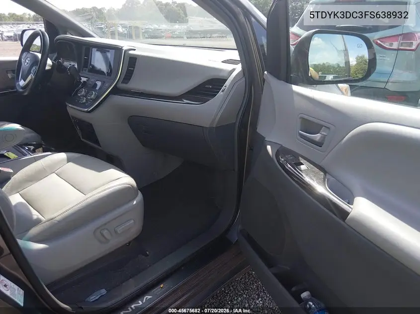 2015 Toyota Sienna Xle Premium 8 Passenger VIN: 5TDYK3DC3FS638932 Lot: 45675682