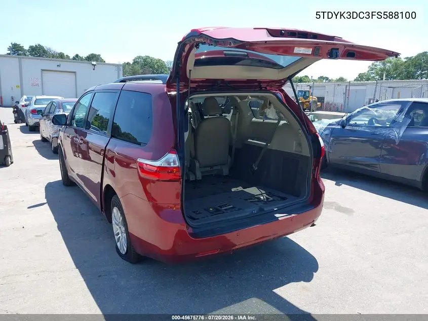 2015 Toyota Sienna Xle 8 Passenger VIN: 5TDYK3DC3FS588100 Lot: 45675776