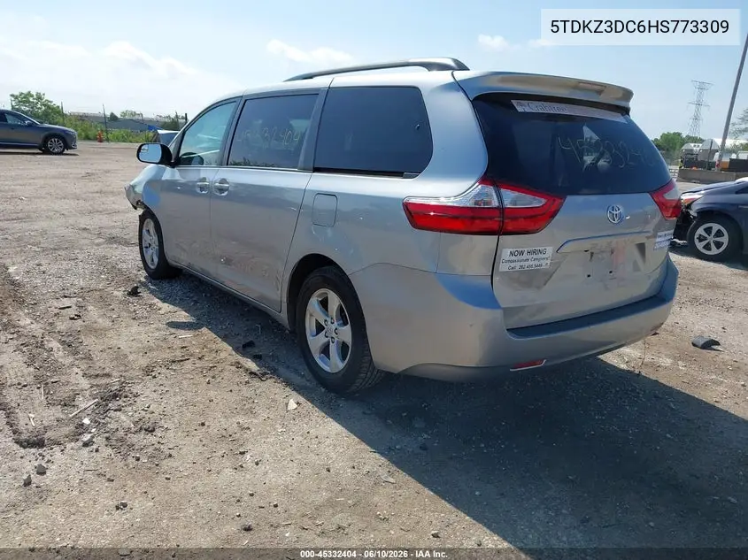 2017 Toyota Sienna Le 8 Passenger VIN: 5TDKZ3DC6HS773309 Lot: 45332404