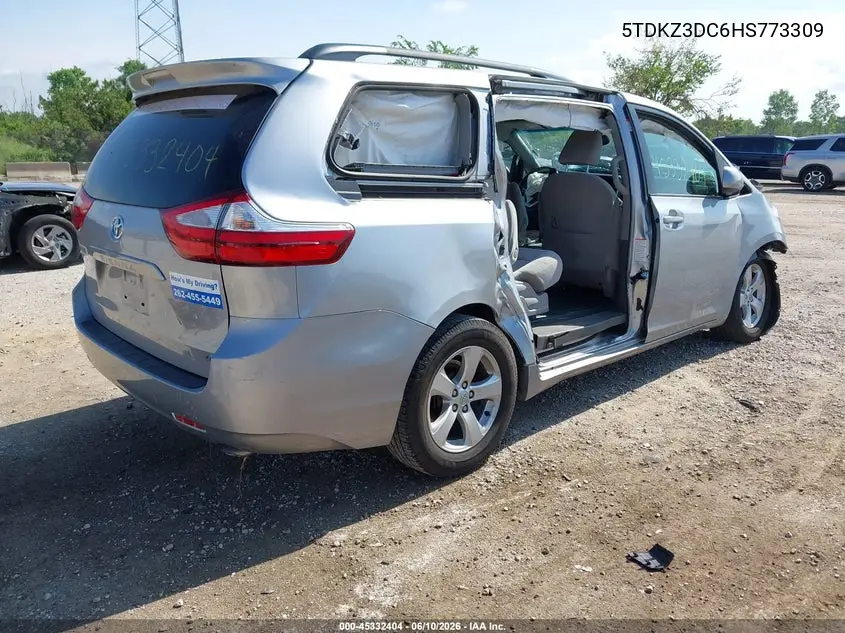 2017 Toyota Sienna Le 8 Passenger VIN: 5TDKZ3DC6HS773309 Lot: 45332404