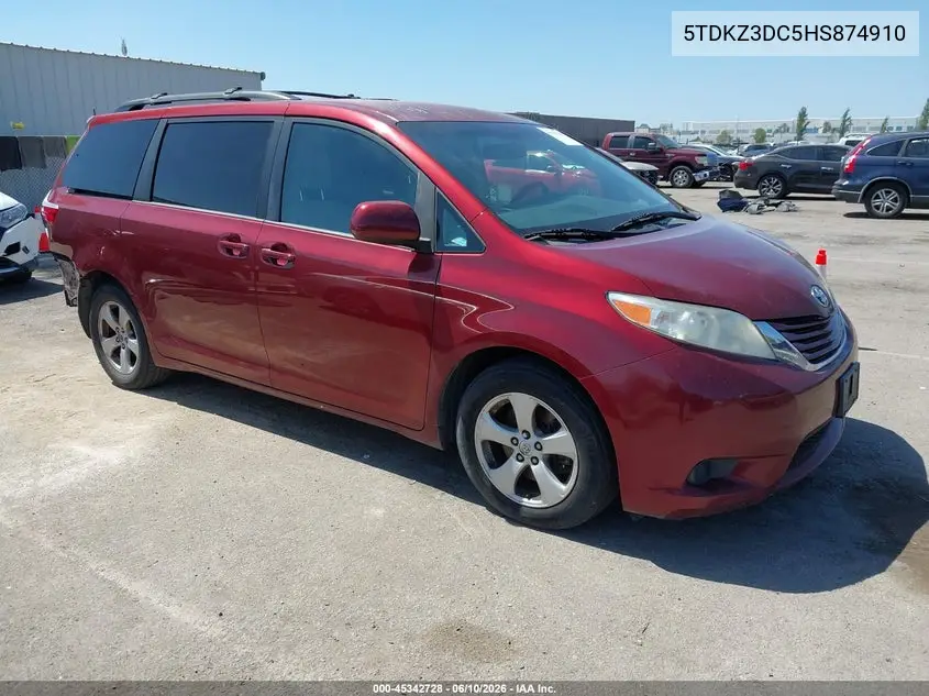 2017 Toyota Sienna Le 8 Passenger VIN: 5TDKZ3DC5HS874910 Lot: 45342728