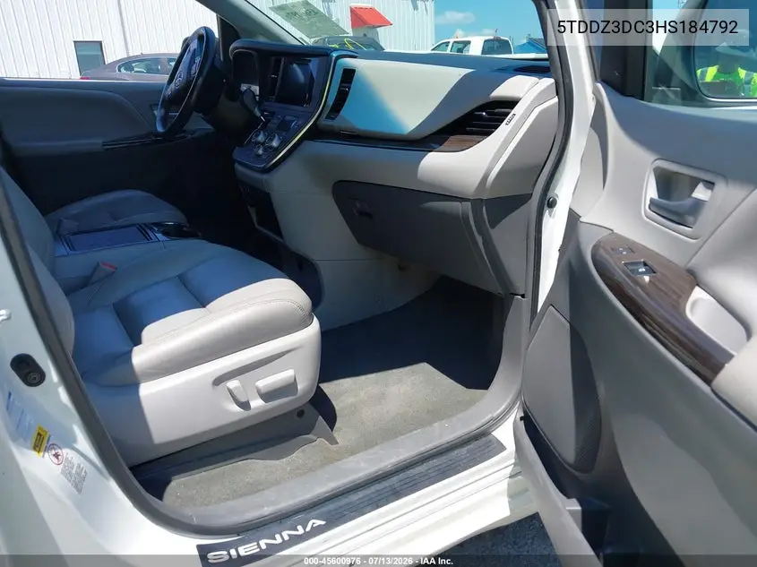 2017 Toyota Sienna Xle 7 Passenger VIN: 5TDDZ3DC3HS184792 Lot: 45600976