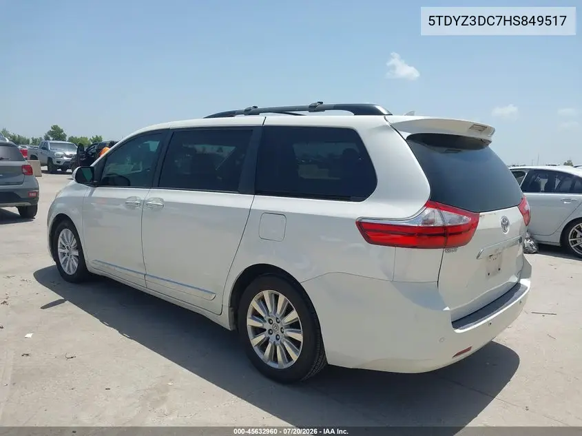 2017 Toyota Sienna Limited 7 Passenger VIN: 5TDYZ3DC7HS849517 Lot: 45632960