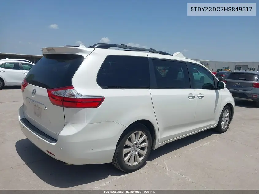 2017 Toyota Sienna Limited 7 Passenger VIN: 5TDYZ3DC7HS849517 Lot: 45632960