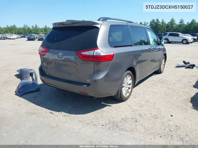 2017 Toyota Sienna Le 7 Passenger VIN: 5TDJZ3DCXHS150027 Lot: 45635140