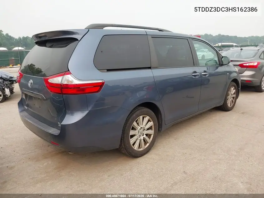 2017 Toyota Sienna Xle 7 Passenger VIN: 5TDDZ3DC3HS162386 Lot: 45671664