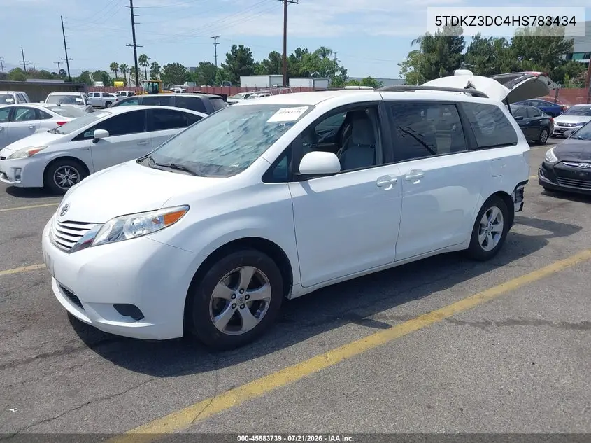 2017 Toyota Sienna Le 8 Passenger VIN: 5TDKZ3DC4HS783434 Lot: 45683739