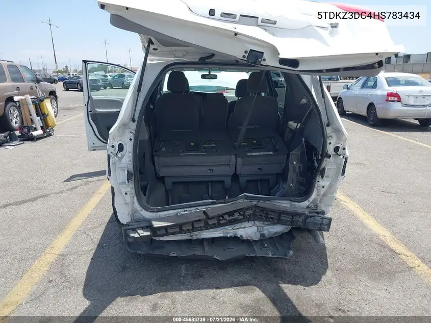 2017 Toyota Sienna Le 8 Passenger VIN: 5TDKZ3DC4HS783434 Lot: 45683739