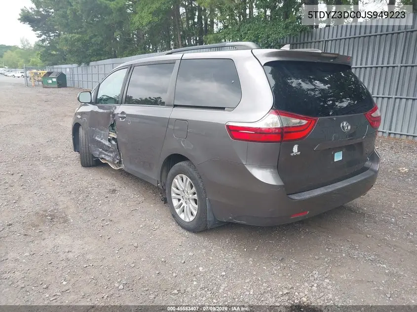 2018 Toyota Sienna Xle 8 Passenger VIN: 5TDYZ3DC0JS949223 Lot: 45583407