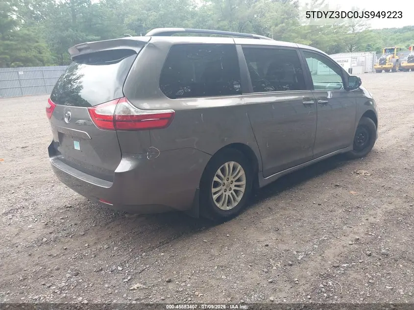 2018 Toyota Sienna Xle 8 Passenger VIN: 5TDYZ3DC0JS949223 Lot: 45583407