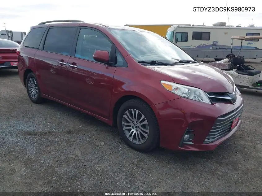 5TDYZ3DC9KS980973 2019 Toyota Sienna Xle 8 Passenger
