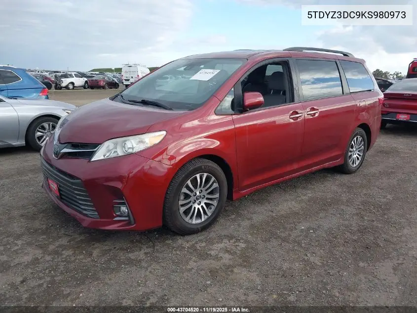 5TDYZ3DC9KS980973 2019 Toyota Sienna Xle 8 Passenger