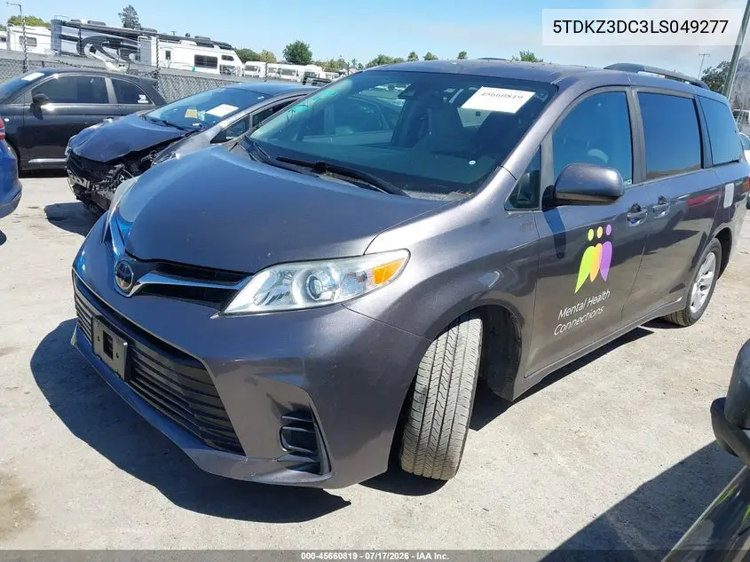 2020 Toyota Sienna Le VIN: 5TDKZ3DC3LS049277 Lot: 45660819