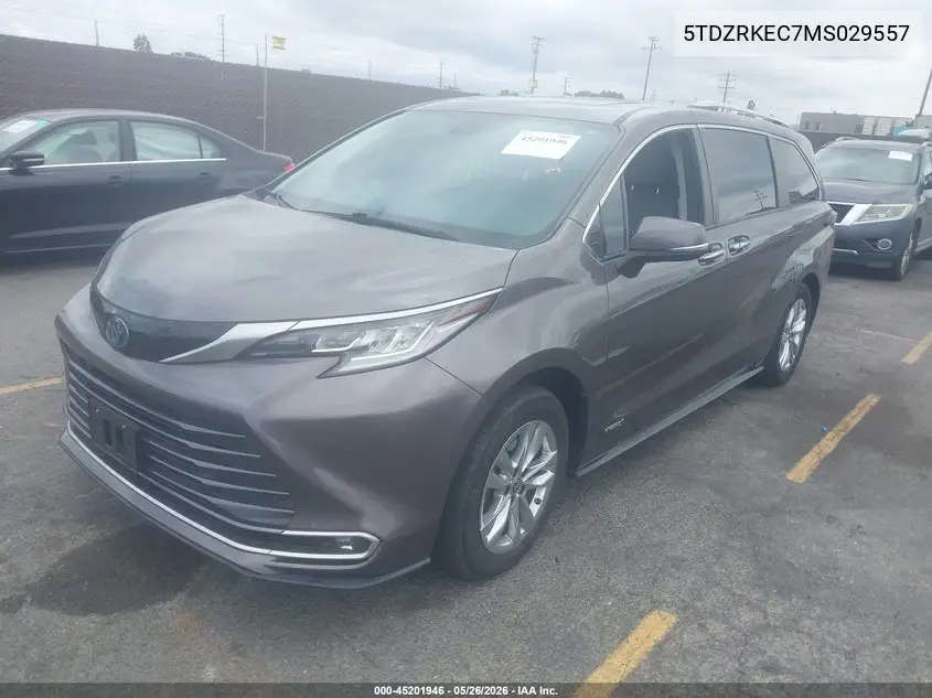 2021 Toyota Sienna Limited VIN: 5TDZRKEC7MS029557 Lot: 45201946