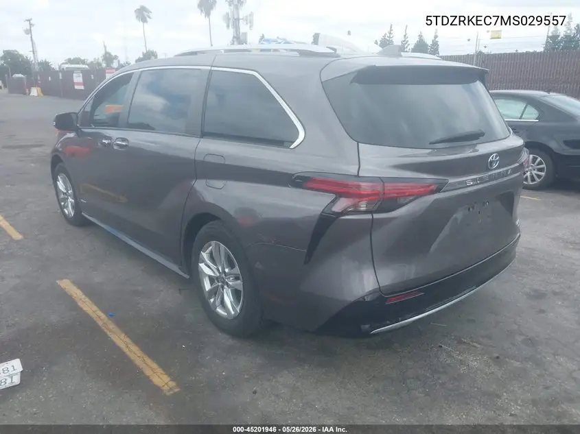 2021 Toyota Sienna Limited VIN: 5TDZRKEC7MS029557 Lot: 45201946