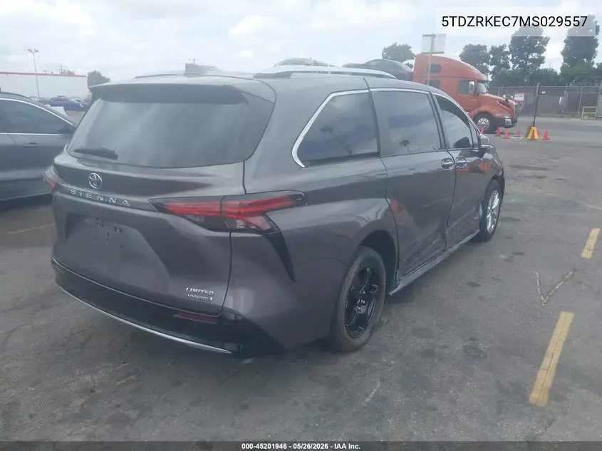 2021 Toyota Sienna Limited VIN: 5TDZRKEC7MS029557 Lot: 45201946