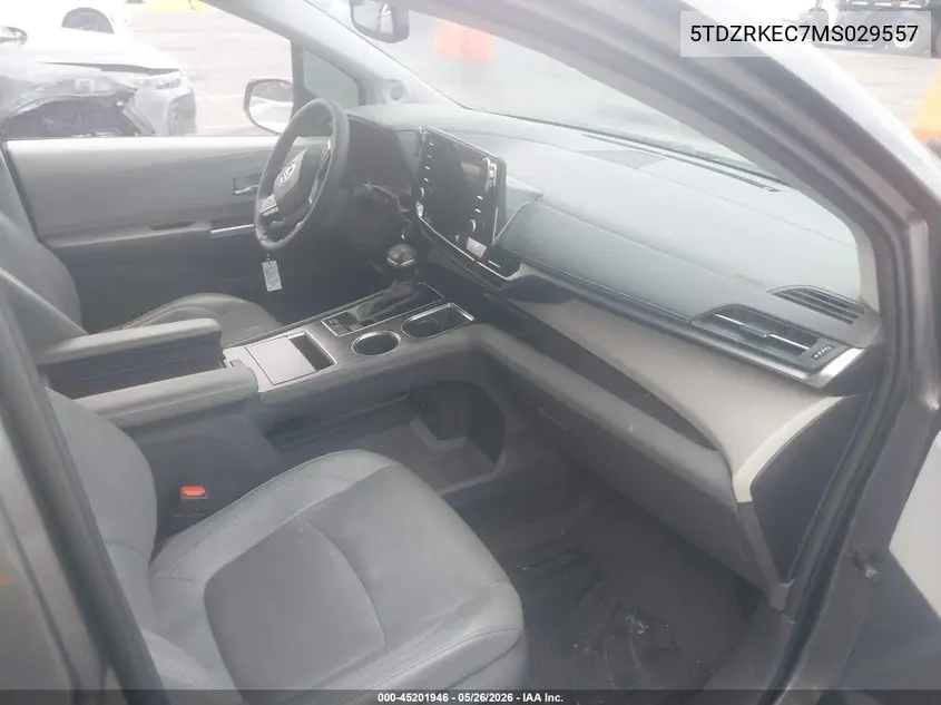2021 Toyota Sienna Limited VIN: 5TDZRKEC7MS029557 Lot: 45201946