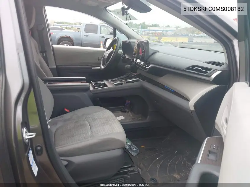 2021 Toyota Sienna Le VIN: 5TDKSKFC0MS008182 Lot: 45321541