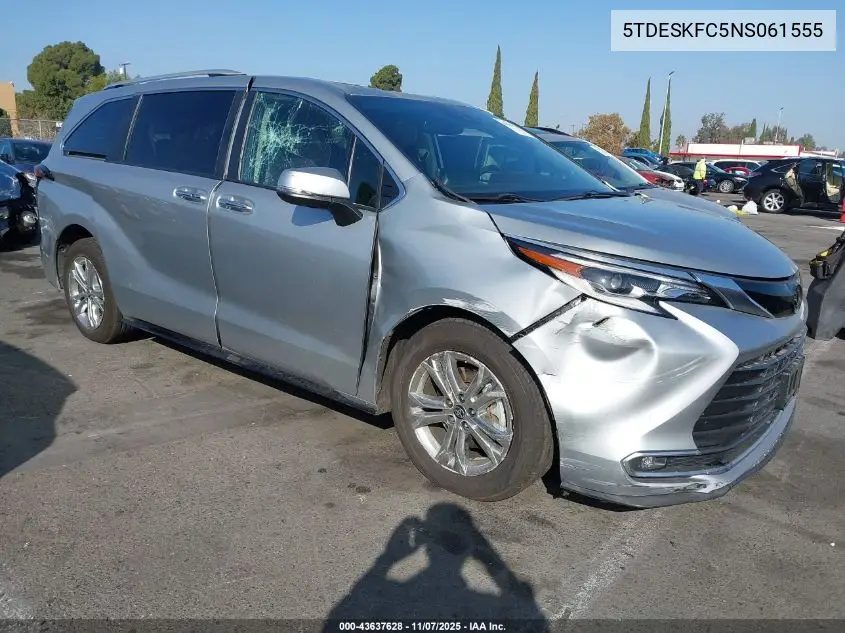 5TDESKFC5NS061555 2022 Toyota Sienna Platinum